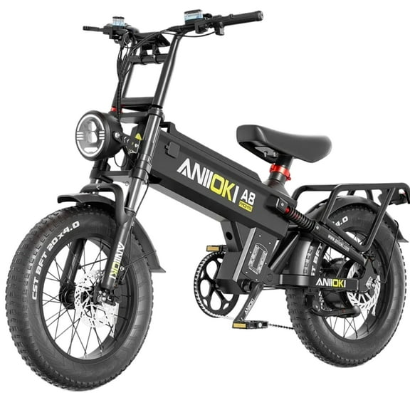 ANIIOKI A8 Pro Max 52V 70Ah Electric Bike for Adults,1500W Motor,33MPH,120 Miles,20"x4.0" Fat Tire,180mm Hydraulic Disc Brakes,Shimano 7-Speed