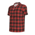 thumbnail image 3 of Daiia Red Black Plaid Pattern Men’s Polo Shirts,Solid Deck Shirt,Classic Fit, Breathable Cotton Polo for Casual and Sport Wear-X-Large, 3 of 9
