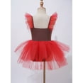 thumbnail image 6 of Yartina Christmas Girls Gingerbread Man Costume Bowknot Striped Leotard Tutu Dress for Kids Dress Up Red 6, 6 of 7