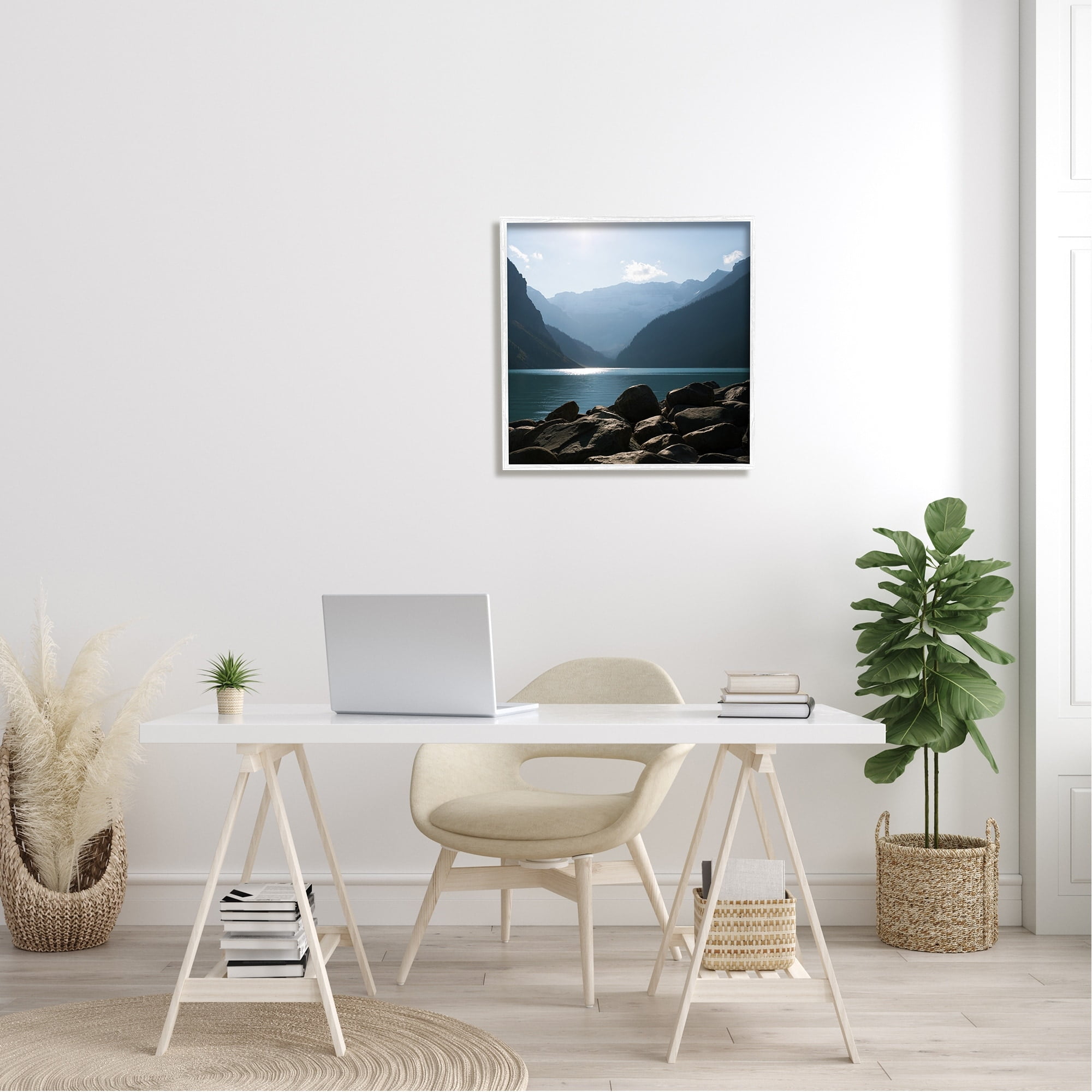 Stupell Industries Rocky Lakeside Mountain View Horizon Scene, 24 x 24, Design by Carol Robinson