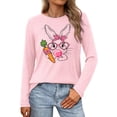 thumbnail image 2 of YUEHUA Easter Shirts for Women: Cute Bunny Long Sleeve Shirt Funny Rabbit Graphic Tshirt Easter Eggs Holiday Tee Tops, 2 of 4