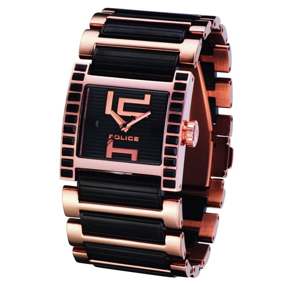 Police PL-11748LSR-02M Women's Elation Black Dial Rose Gold Plated Stainless Steel Quartz Watch