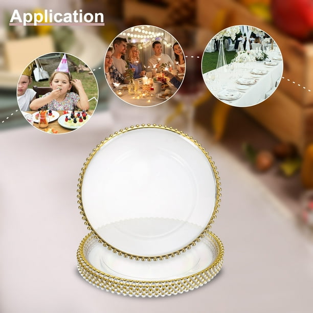 Uxcell 12pcs Clear Charger Plates Bulk, 13