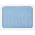 thumbnail image 1 of Cruise Ship Bath Mat, Nautical Sailor Pattern Cartoon Ship on Sea Background, Plush Bathroom Decor Mat with Non Slip Backing, 29.5" X 17.5", Pale Blue Vermilion, by Ambesonne, 1 of 2