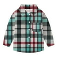 thumbnail image 5 of MKOSPLRT Kids Plaid Shirts Button Down Shirts 6M-8Y Long Sleeve Lapel Collar Fall T Shirts Lightweight Casual Shirts Jacket with Pocket, 5 of 10