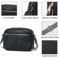 thumbnail image 4 of Bolso bandolera de piel sintética acolchado para mujer, pequeño bolso de hombro con correa ancha (negro), 4 of 5