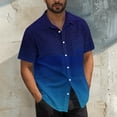 thumbnail image 2 of Kaemgyyd Big and Tall Men Short Sleeve Shirts Stylish Gradation Print Button down Tee Casual Vacation Beach Summer Tops with Pocket, 2 of 6