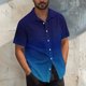 thumbnail image 2 of Mens Casual Manga Corta Botón Abajo Camisas Turndown Cuello Blusa de Impresión, Poliéster Ligero Top de la Moda para el Verano Al Aire Libre Y el Uso Diario, 2 of 6