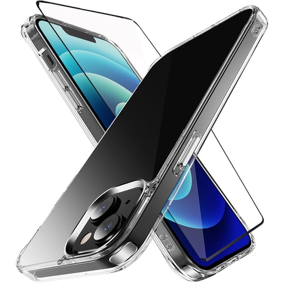 TASHHAR iPhone 14 Case with Screen Protector 2 in 1 Reinforced Corners Protection Anti Scratch Transparent Shockproof Durable Non-Yellowing Crystal Clear Case for iPhone 14 6.1 inch 2022 Phone