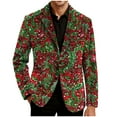 thumbnail image 4 of hlysgo Ugly Christmas Blazer for Men Trendy Xmas Print One Button Lapel Suit Jackets Winter Christmas Holiday Party Corduroy Blazers Red XL, 4 of 7