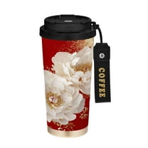 BZSMCE Coffe Bottles Stainless Steel Travel Mug With Fasshion Golden Elegance Printed