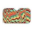 thumbnail image 2 of ZNDUO Car Windshield Sun Shade, Psychedelic Waves Pattern Windshield Sun Shade UV Rays and Heat Sun Visor Protector Foldable Windshield Sun Shade, Small Size, 2 of 8