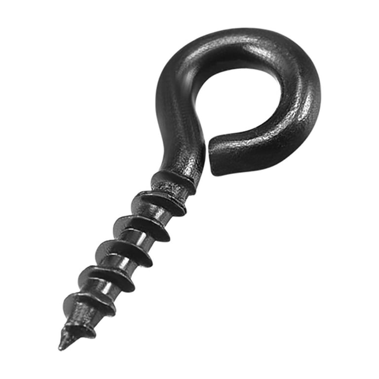 Uxcell 0.39 Small Screw Eye Hooks Self Tapping Screws Carbon Steel Black  100Pcs 