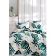 thumbnail image 2 of Green Leaves Full/Queen Size Bedspread/Coverlet Set – 3 Piece Quilt Set with Pillowcases, All-Season Lightweight, Digitally Printed Design, 65% Cotton, Made in Turkey – Soft, Durable,, 2 of 3