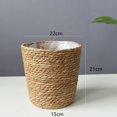thumbnail image 1 of Maceta redonda trenzada de algas marinas con inserto de plástico para plantar - maceta - 34cm natural, 1 of 6