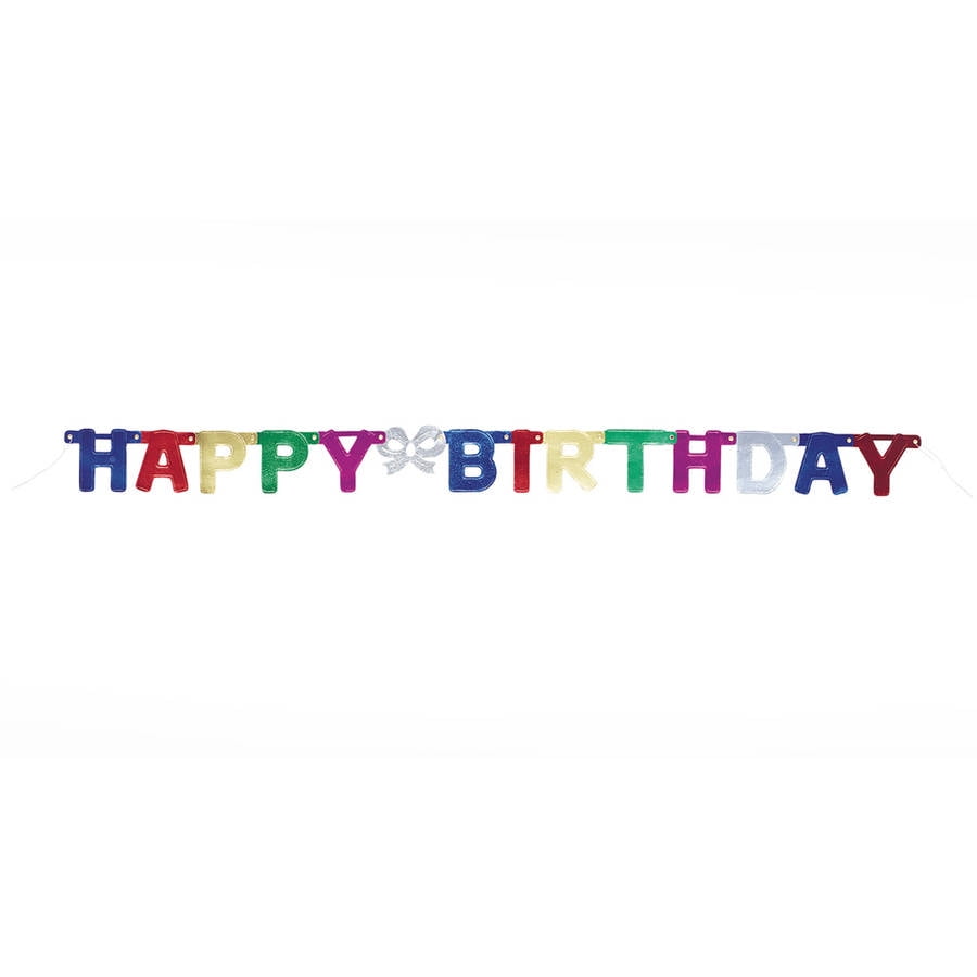 4' Metallic Happy Birthday Banner