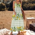 thumbnail image 3 of Lemon Green White Plaid Sleeveless Dress Loose Women's Dress Dresses Luxury Evening Dresses, 3 of 9