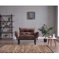 thumbnail image 3 of Relax A Lounger Futon Love Seat, Chenille Fabric, Adjustable Backrest, Converts to Bed, Brown, 3 of 7