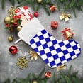 thumbnail image 6 of Coolnut 1 Pack Christmas Stockings 17.7 Inches Blue and White Checker Box Large Size Xmas Cable Stocking Gifts & Decorations for Family Holiday Xmas Party, 6 of 6