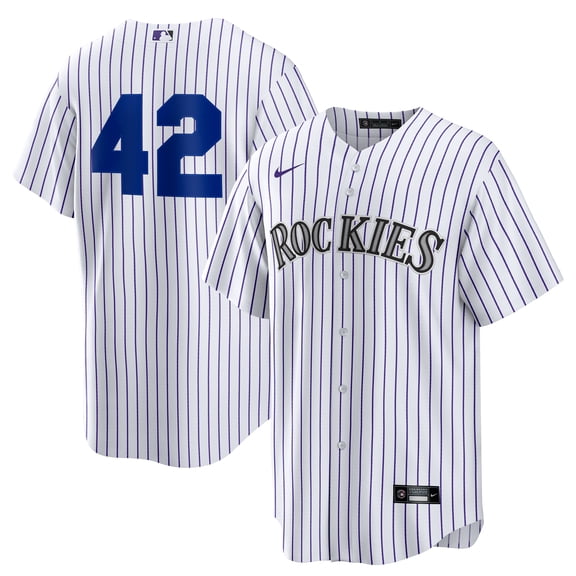 Men's Nike White Colorado Rockies Home 2025 Jackie Robinson Day Replica Jersey
