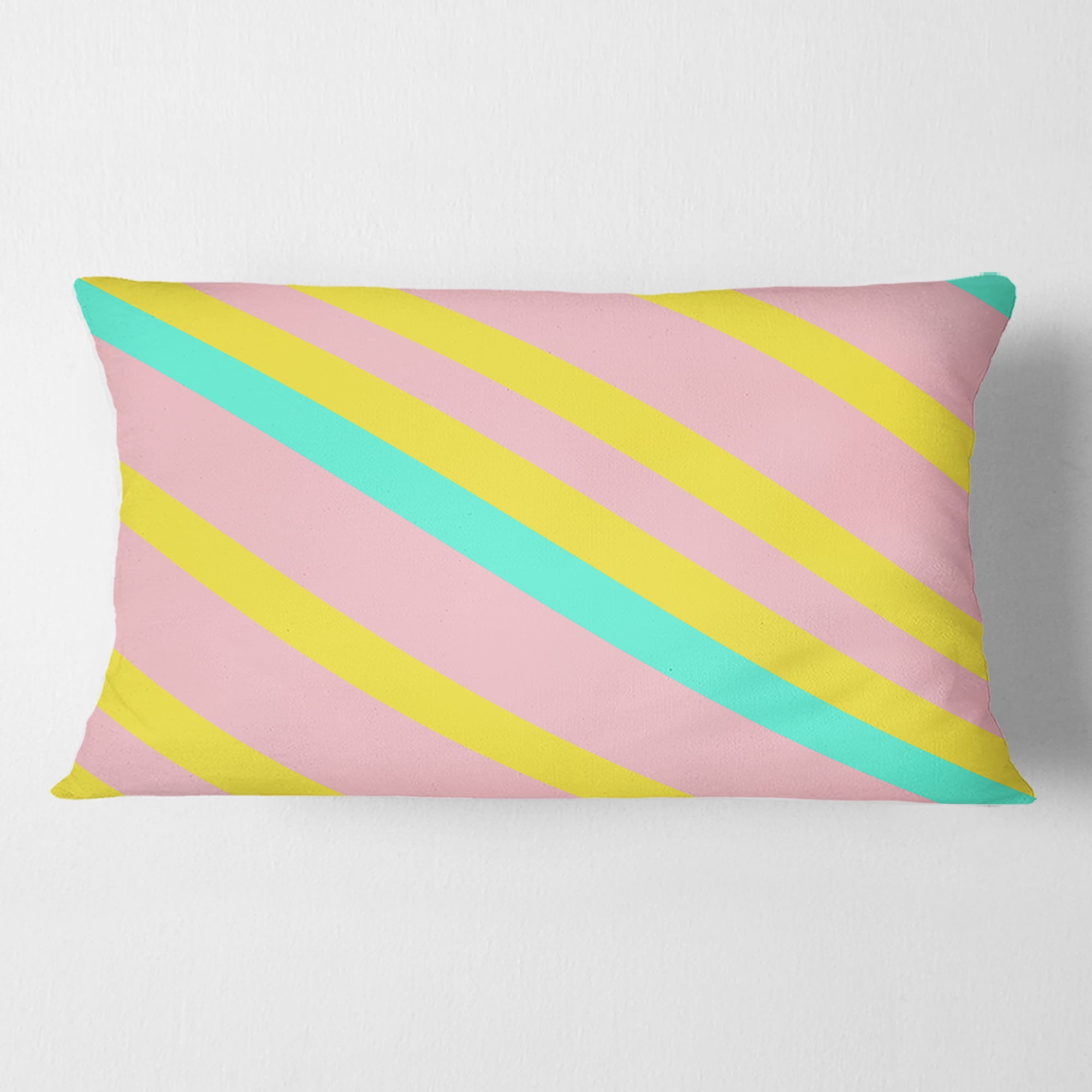 Designart Memphis Retro Neon Pattern' Mid-Century Modern Throw Pillow - 12x20
