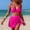 Hot Pink, variant on Women's Bikini Set 2 Piece High Waisted Tummy Control Swimsuit Halter Wrap Top Split Swim Skirt Bathing Suit