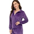 thumbnail image 3 of LELINTA Women's Velour Tracksuits Hoodie Running Jogger Shirt, Plus Size S-2XL (Only Top), 3 of 6