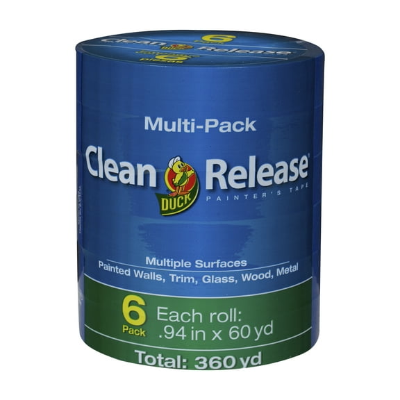 Duck Clean Release 0.94 in. x 60 yd. Blue Painter's Tape, 6 Pack