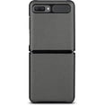 thumbnail image 3 of Galaxy Z Flip/Z Flip 5G Case,Ultra Slim Thin Litche Partten Premium Genuine Leather Shook-Proof Bumper Protective Cover Case for Samsung Galaxy Z Flip (2020),Gray, 3 of 9