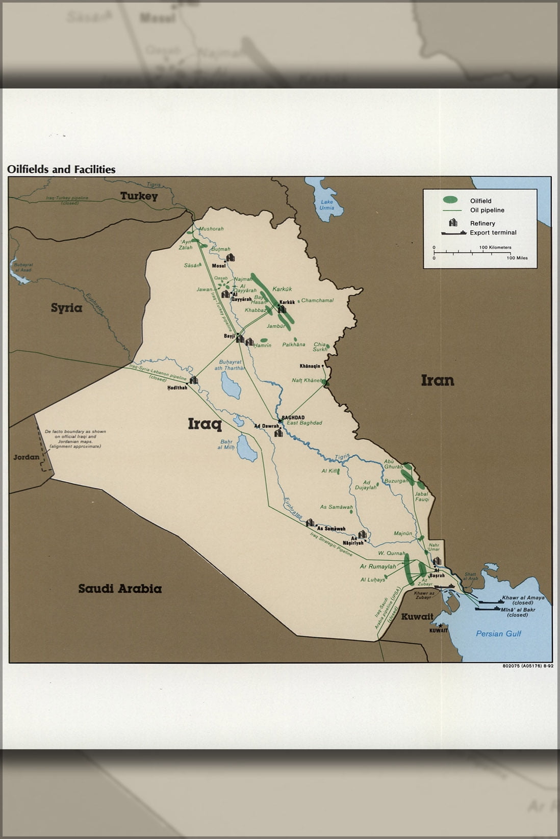 24x36 Gallery Poster Cia Map Of Iraq Oil Fields And Facilities 1992   Cf083e5a B5d1 4743 Bb0d Ba529a020d35.29e74cc186338c832a9bf1972060b38b 