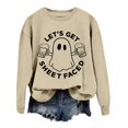 thumbnail image 1 of EHQJNJ Chandails en Molleton pour Femmes Imprimé Col Rond Manches Longues Chandail à Capuchon Pull Top Chandails en Molleton Graphiques pour Femmes Chandails en Molleton Tendance Col Rond Femmes Graphique Surdimensionné, 1 of 4
