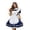 Z07Navy, variant on Xijirk Womens Victorian Maid Costume High Neck Long Puff Sleeve Lace Ruffle Maxi Dress with Lace Apron for Halloween Cosplay Party Role Play,Black,M