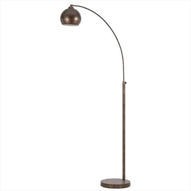 Cal Lighting BO-2030-1L-RU 100 W Metal Arc Floor Lamp With Metal Shades, Rust Finish