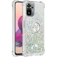 thumbnail image 3 of Case for Xiaomi Redmi Note 10 4G (Not 5G)/Redmi Note 10S with Creativity Clear Quicksand Glitter Flowing Floating Soft w/Stand Bling Diamond Sparkle Phone Case for Redmi Note 10S  Silver, 3 of 14