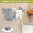 thumbnail image 3 of Stoneway 40/60cm Stainless Steel Wall Mounted Expandable Clothes Drying Rack Towel Rack, Accordion Clothes Drying Rack Pull-out Laundry Hanger Room Home Gift Sliver/Black, 3 of 9