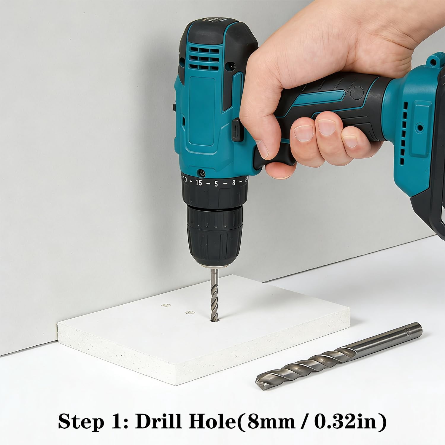 200Pcs Drywall Anchors and Screws Kit, 100Pcs Ribbed Plastic Wall Anchors with 100Pcs 1-1/5" Screws & Drill Bit, Heavy Duty Anchors for Hanging Pictures, Shelves, Home Mounting