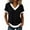 White, variant on Womens Contrast Trim Shirts V Neck Short Sleeve Layered Curved Hem Relaxed Fit Daily Summer Tops Trendy White XXL