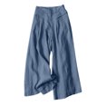 thumbnail image 4 of Plebaso Womens Wide Leg Capris Pants Solid Color Elastic Waist Pleated Lounge Pants Ladies Casual Loose Trousers, 4 of 4