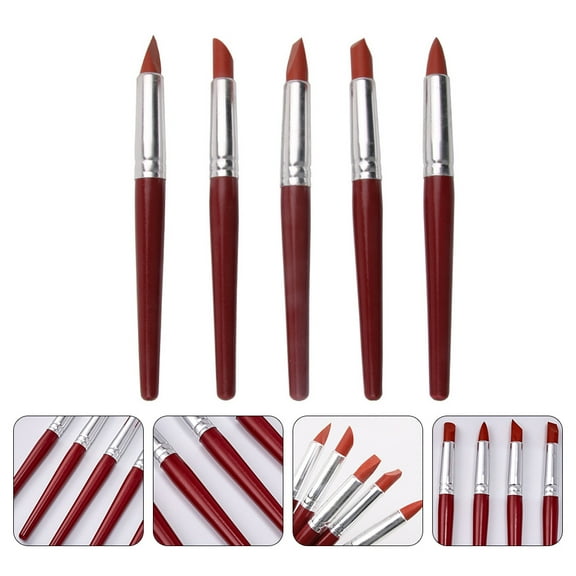 Masteelf 1 Set/5pcs DIY Clay Sculpting Penss Professional Silicone Carving Tool Kitc