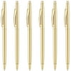 Slim Metallic Retractable Ballpoint Pens - Carved Gold, Nice Gift for Business Office Students Teachers Wedding Christmas, Medium Point(1 mm) 6 Pack-Black ink