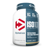 Dymatize ISO 100 Hydrolyzed 100% Whey Protein Isolate Powder, Gourmet Vanilla, 25g Protein, 3 Lb, 48 Oz