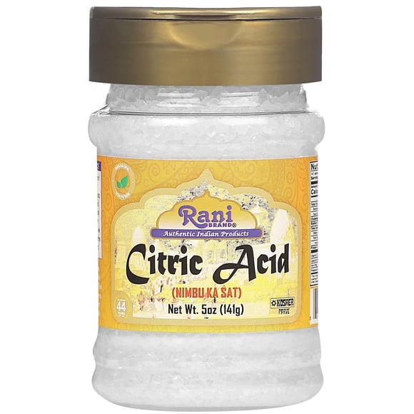 Rani Citric Acid Powder, Food Grade (Limbu Ka Ful) 5oz (141g) PET Jar ~ Used for Cooking, Bath Bombs, Cleaning | Gluten Friendly | Kosher | Indian Origin