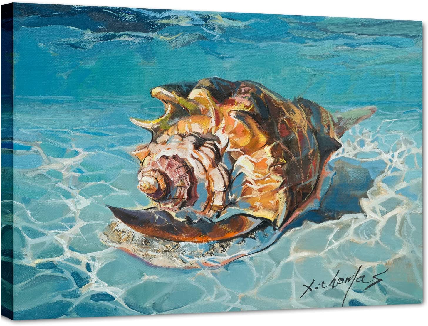 Bathroom Wall Decor Beach Decor, Conch Shell Decor Bathroom Wall Art ...