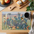 thumbnail image 2 of Green Cactus Placemats Set of 8 Tropical Plants Wildflowers Natural Scenery Place Mats Indoor Wipeable Table Mats Washable Cloth Dining Table Placemats for Kitchen Holiday Party Home Decor 13x19 Inch, 2 of 9
