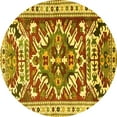 thumbnail image 1 of Ahgly Company Machine Washable Indoor Round Persian Yellow Traditional Area Rugs, 7' Round, 1 of 4