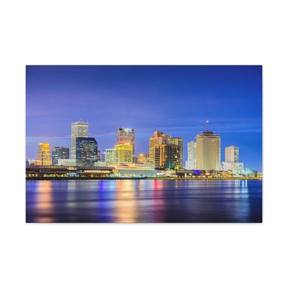 New Orleans Night Skyline Canvas Artwork Breathtaking Stunning Cityscape for Home Decor Ready to Hang