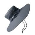 thumbnail image 4 of Sombrero de pesca transpirable de algodón y poliéster, sombrero de ala grande para el sol para hombre, verano, escalada de montaña, gris oscuro, 4 of 12
