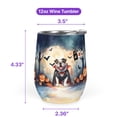 thumbnail image 5 of Happy Halloween Vampire Bulldog BOO with Pumpkins Fun and Spooky 12oz Stainless Steel Wine Tumbler Insulated Cup with Lid Dog Lover Gifts Idea - 00018, 5 of 5