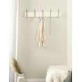thumbnail image 6 of Kate and Laurel Rossmore Modern 5-Hook Wall Hanging Coat Rack, White and Gold, Decorative Modern Wood and Metal Double Sided Hanging Hooks for Wall Storage, 6 of 7