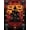 Red Orange Black, Pattern 1, variant on ODIKA 8'x10' Washable Area Rug Non-Shedding, Easy Care, Eerie Spooky Bats Gothic Skull Motif Halloween Flowing Dynamic for King Size Bedroom Under Bed, Master Suite